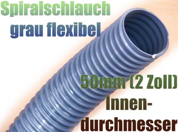 2 m PVC Schlauch 50mm, Whirlpoolschlauch vom Profi!